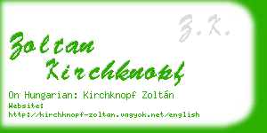 zoltan kirchknopf business card