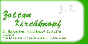 zoltan kirchknopf business card